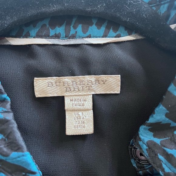 Burberry Teal and Black Long Sleeve Dress - Picture 4 of 6